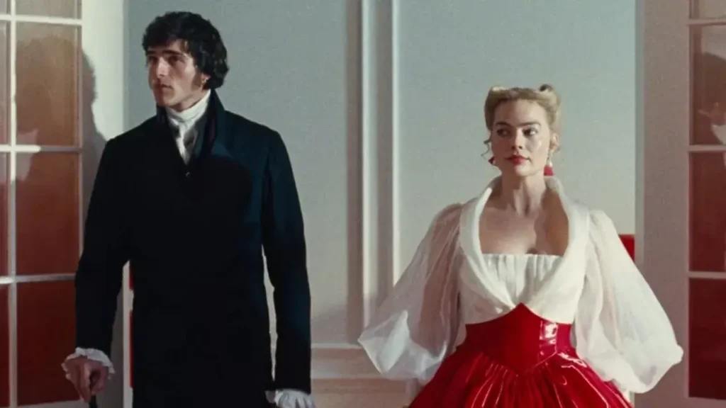 Jacob Elordi and Margot Robbie in Wuthering Heights. Credits: YouTube