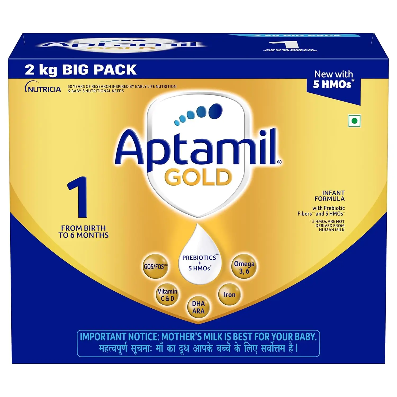 Aptamil Gold Infant Formula Milk Powder for Babies - Stage 1 (Upto 6 months)