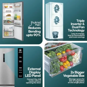Haier 325 L 3 Star Frost Free Bottom Mount Double Door Refrigerator